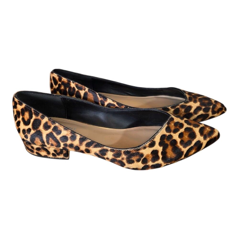 Kenneth Cole New York Leopard Calf Hair Point Block Heel Comfort Shoe 9.5 - Picture 3 of 6